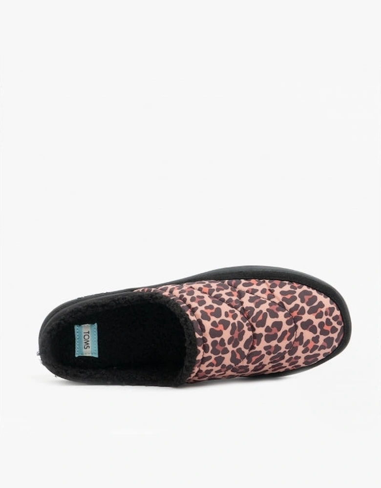 SAGE Womens Fabric Mule Slippers Tan/Leopard