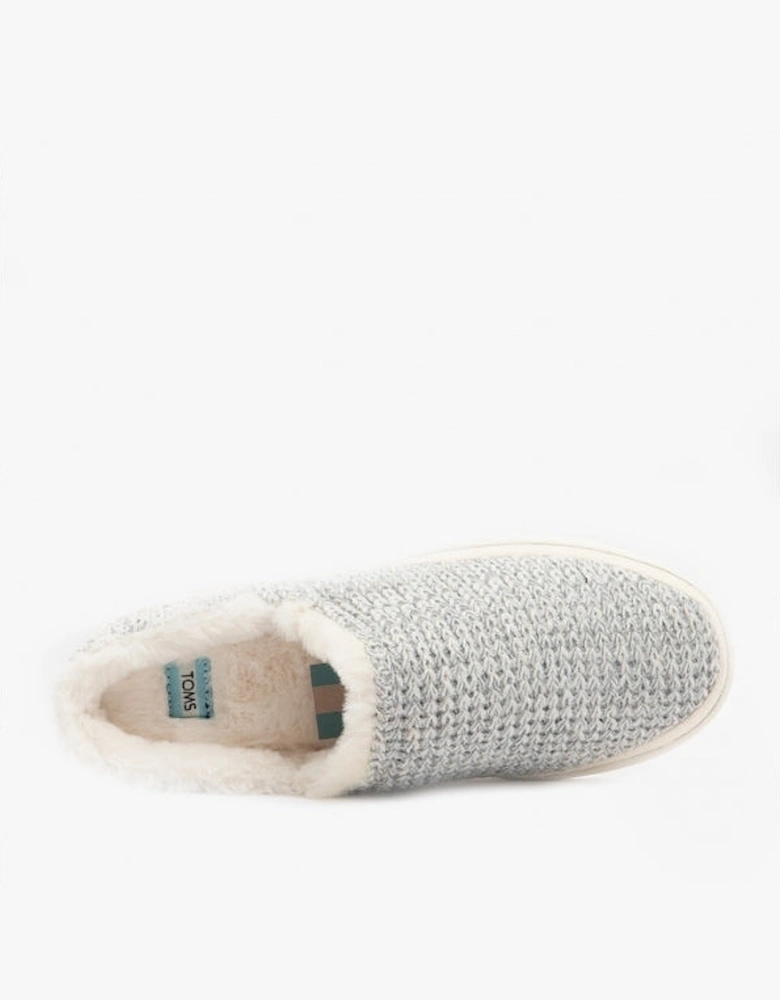 SAGE Womens Knitted Mule Slippers White