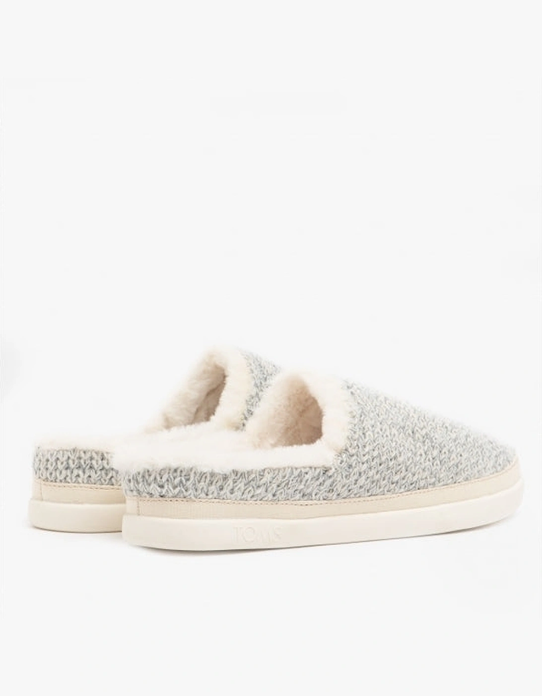 SAGE Womens Knitted Mule Slippers White