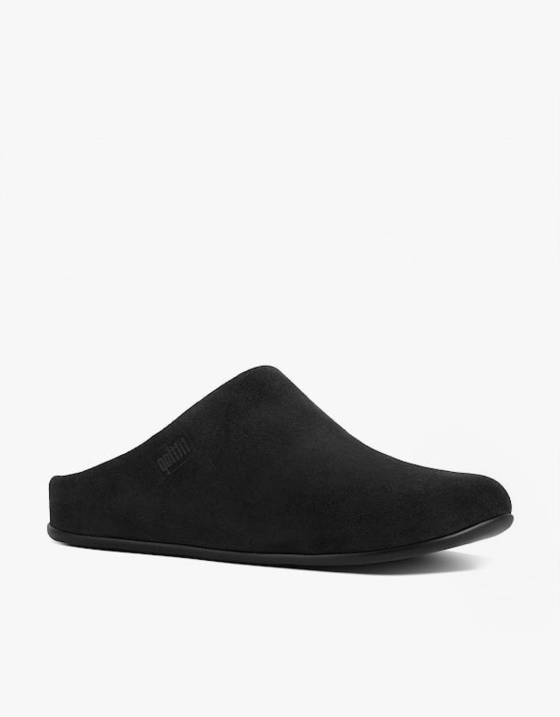 CHRISSIE SHEARLING Womens Suede Mule Slippers Black