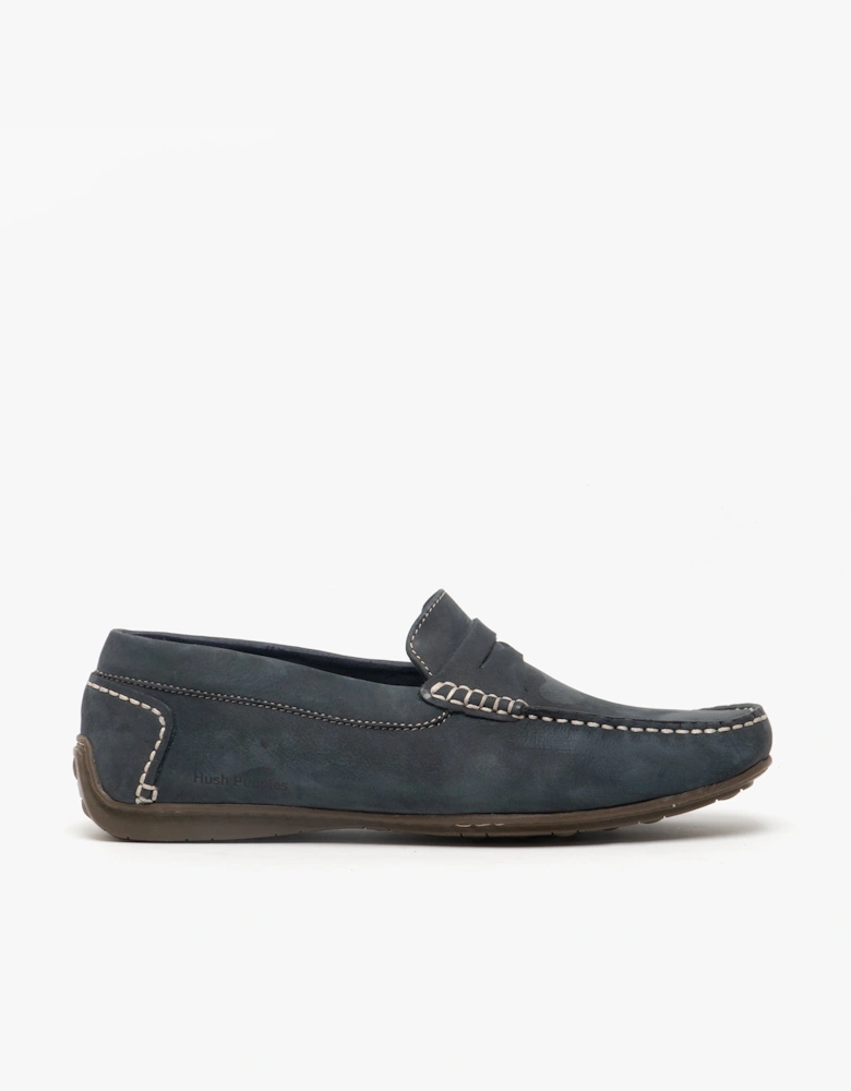 ROSCOE Mens Nubuck Loafers Navy