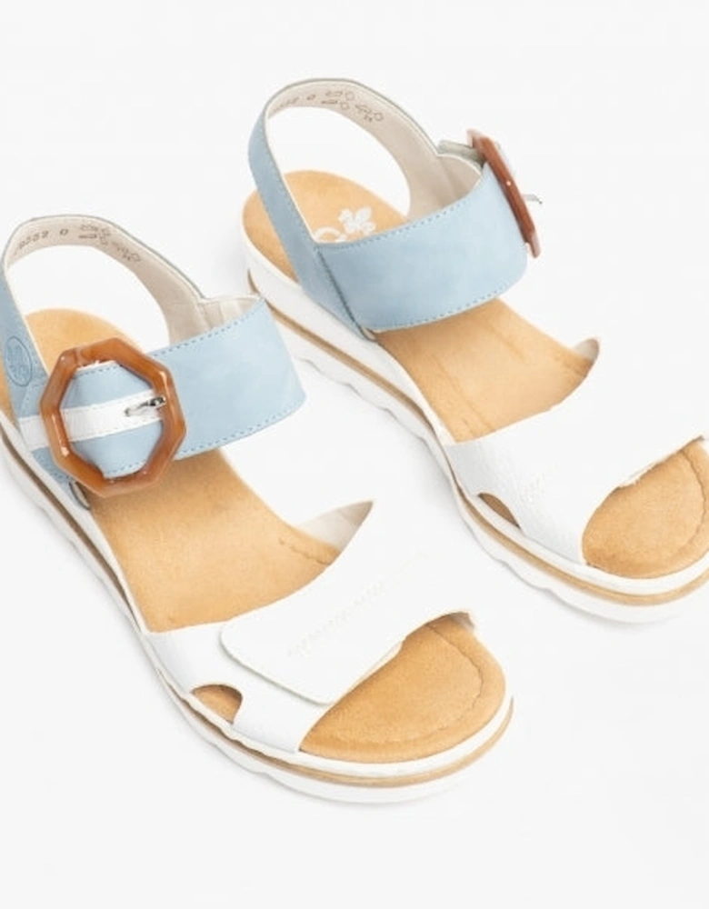 67476-10 Womens Sandals White/Blue