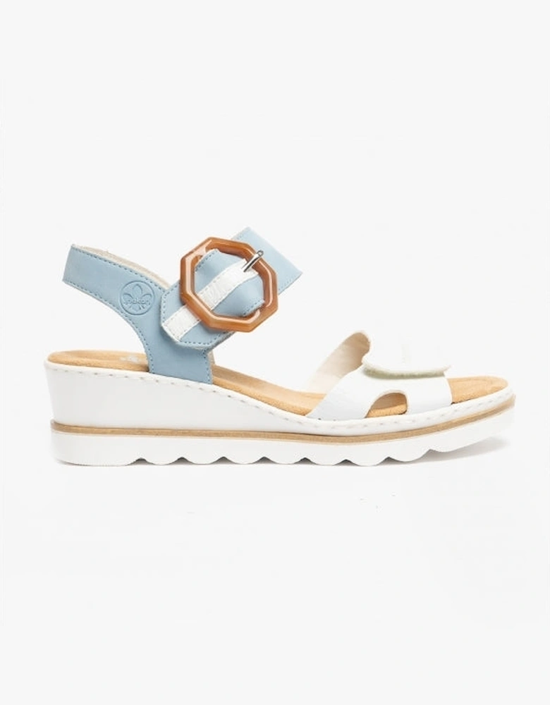 67476-10 Womens Sandals White/Blue