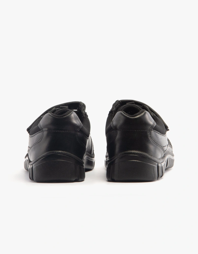 LUKE Boys Leather School Shoes Black