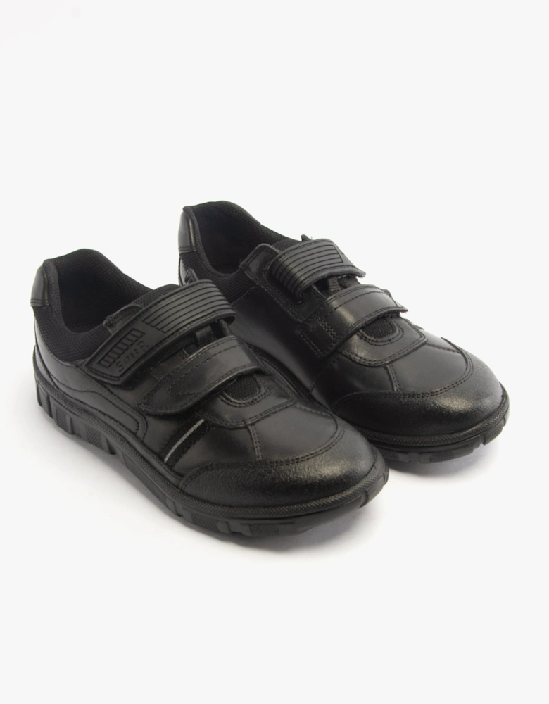 LUKE Boys Leather School Shoes Black