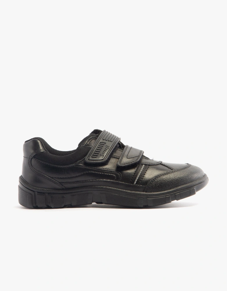 LUKE Boys Leather School Shoes Black