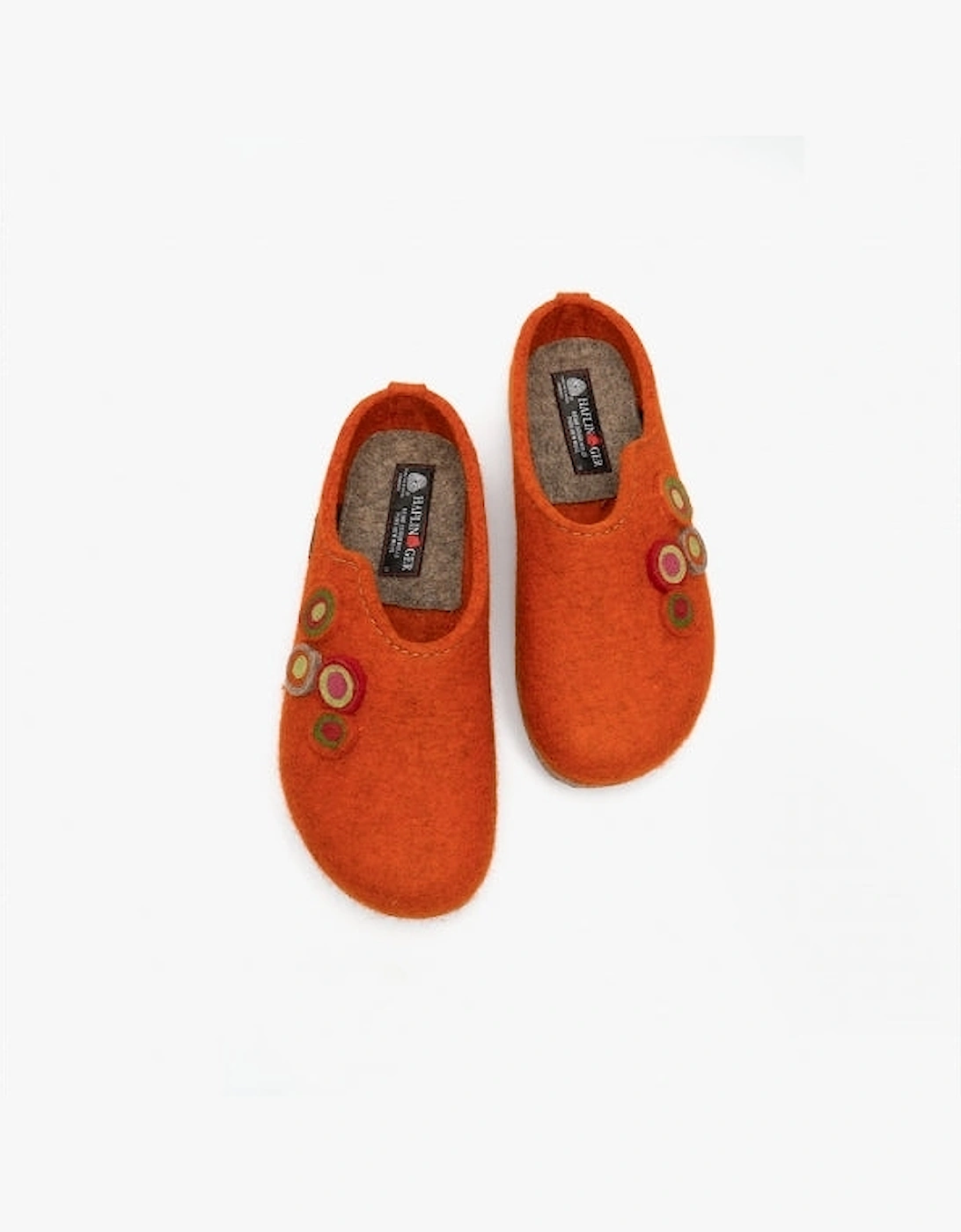 KANON Womens Felt Wide Fit Mule Slippers Rust