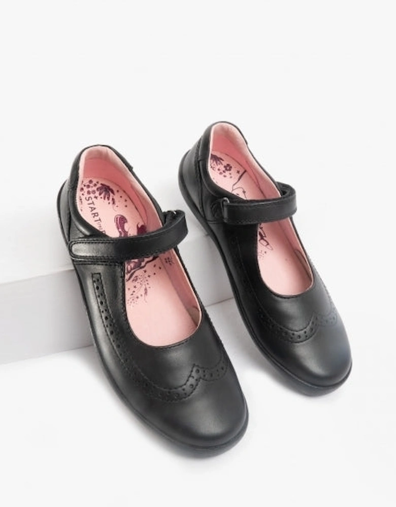 SPIRIT Girls Leather Mary Jane School Shoes Black