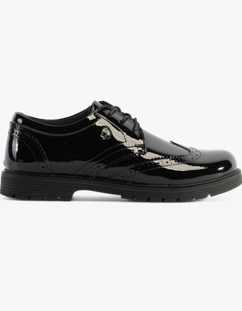 SALLY Girls Leather School Shoes Black Patent