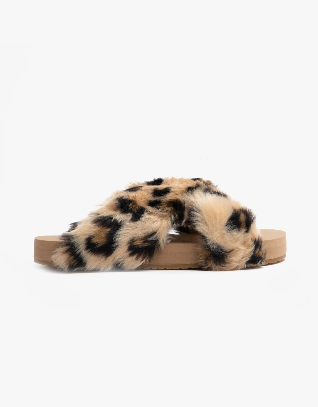 TOMS Toms Women's SUSIE Womens Faux Fur Mule Slippers Natural/Leopard - Cream
