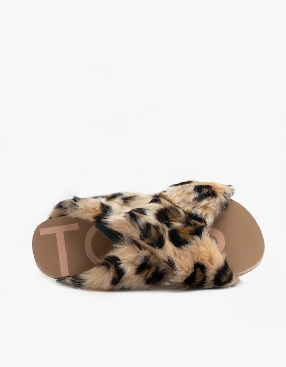 SUSIE Womens Faux Fur Mule Slippers Natural/Leopard