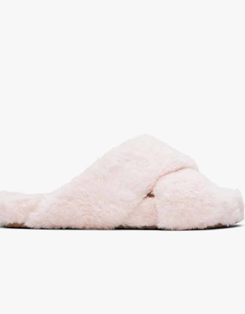 SUSIE Womens Faux Fur Mule Slippers Pink