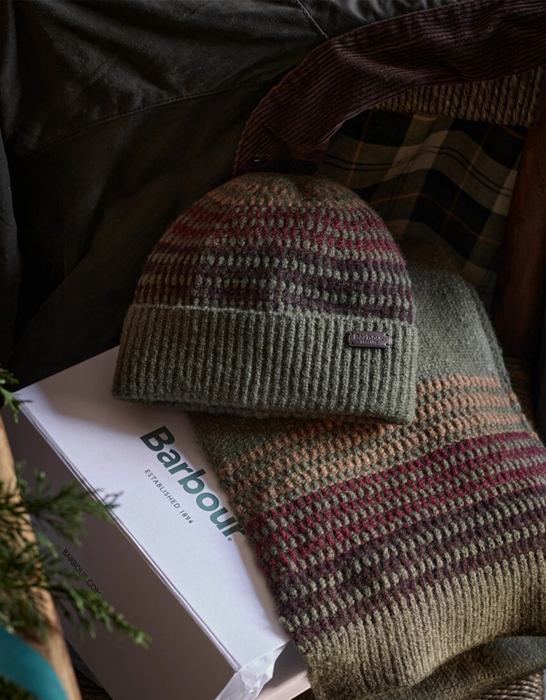 BRANTON BEANIE & SCARF Gift Set Mens Army Green