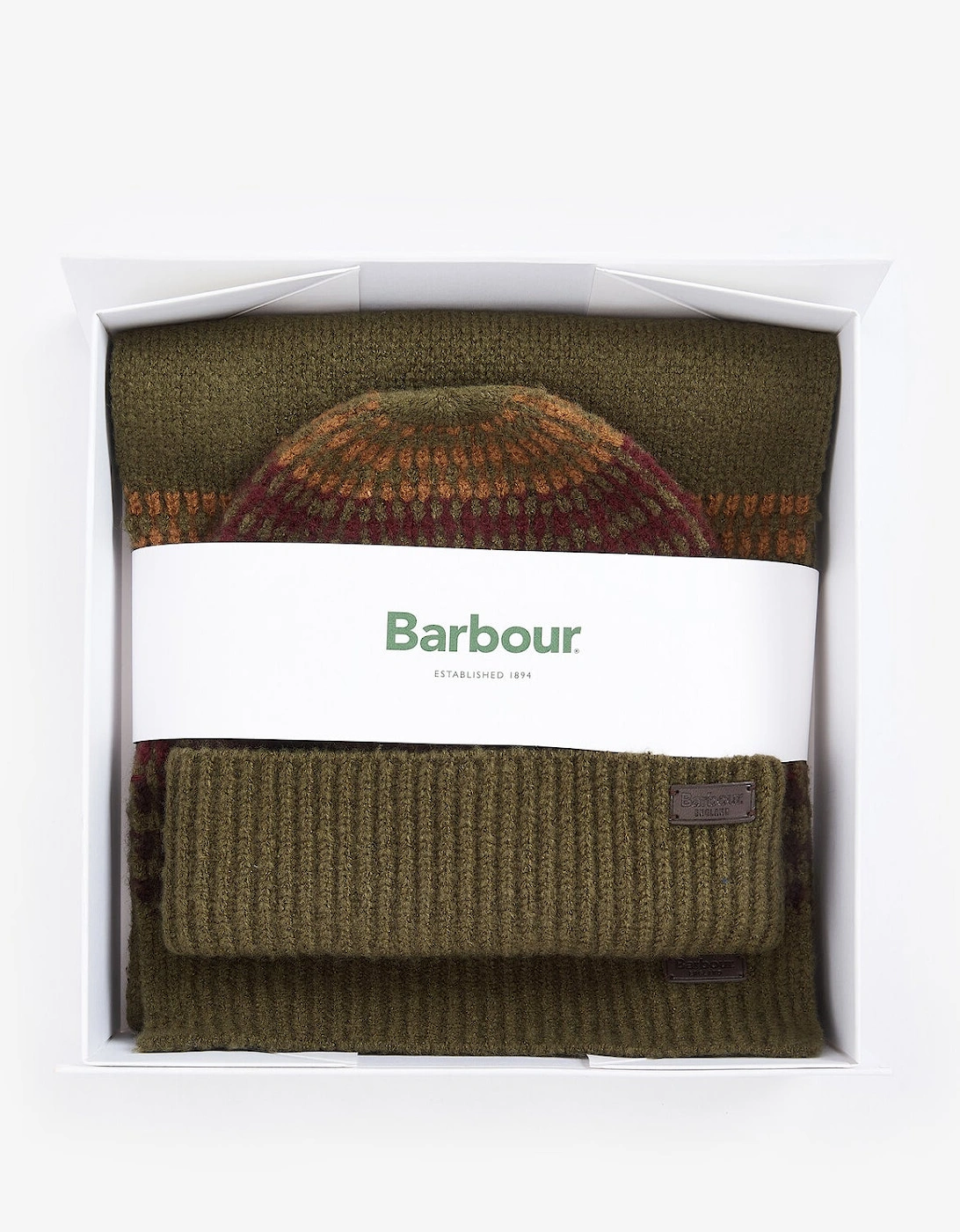 BRANTON BEANIE & SCARF Gift Set Mens Army Green
