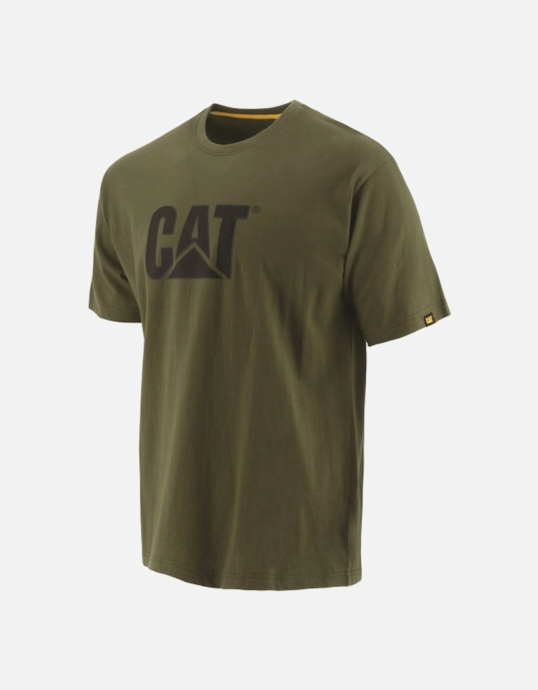 CAT TRADEMARK LOGO Mens Cotton T-Shirt Dark Green
