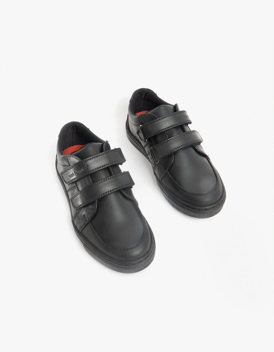 SANTOS Boys Leather School Shoes Black