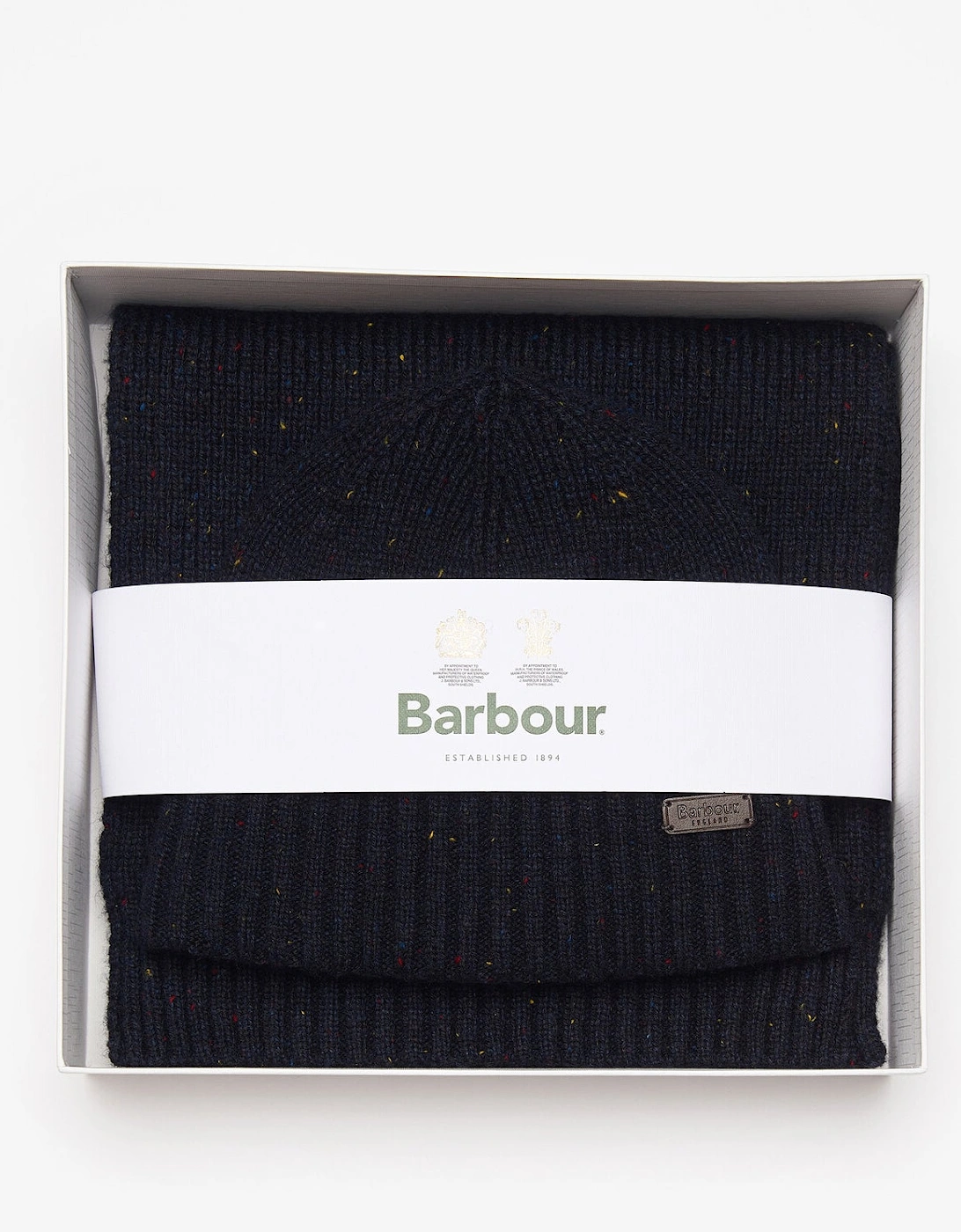 CARLTON FLECK BEANIE & SCARF Gift Set Mens Navy