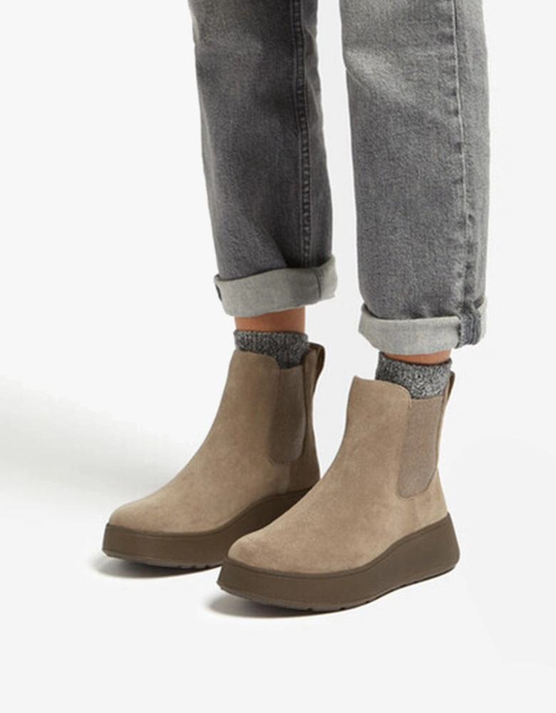 F-MODE FLATFORM Womens Chelsea Boots Minky Grey