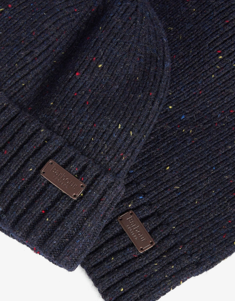 CARLTON FLECK BEANIE & SCARF Gift Set Mens Navy
