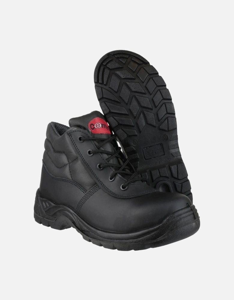 FS30C Unisex Leather Safety Boots Black