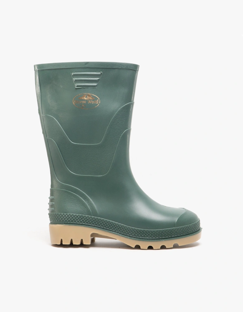 Stormwells SPLASH Kids Junior PVC Wellington Boots Green