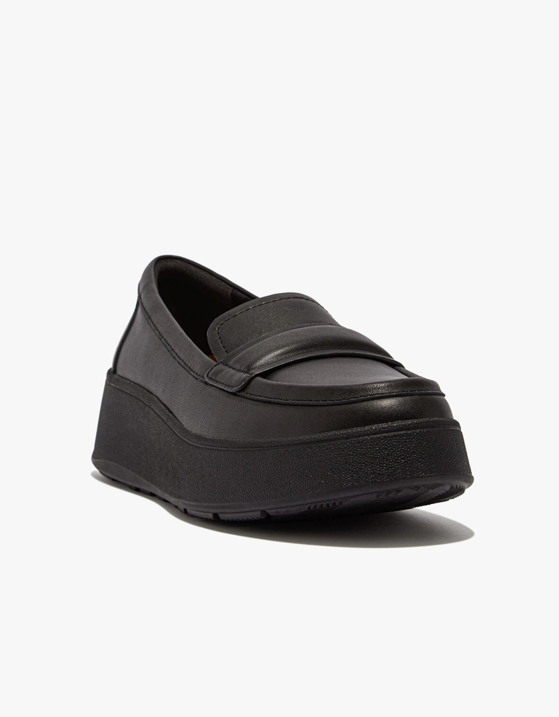 F-MODE PADDED-DETAIL Womens Loafers All Black