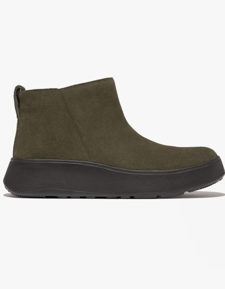 F-MODE SUEDE FLATFORM Womens Ankle Boots Deep Olive