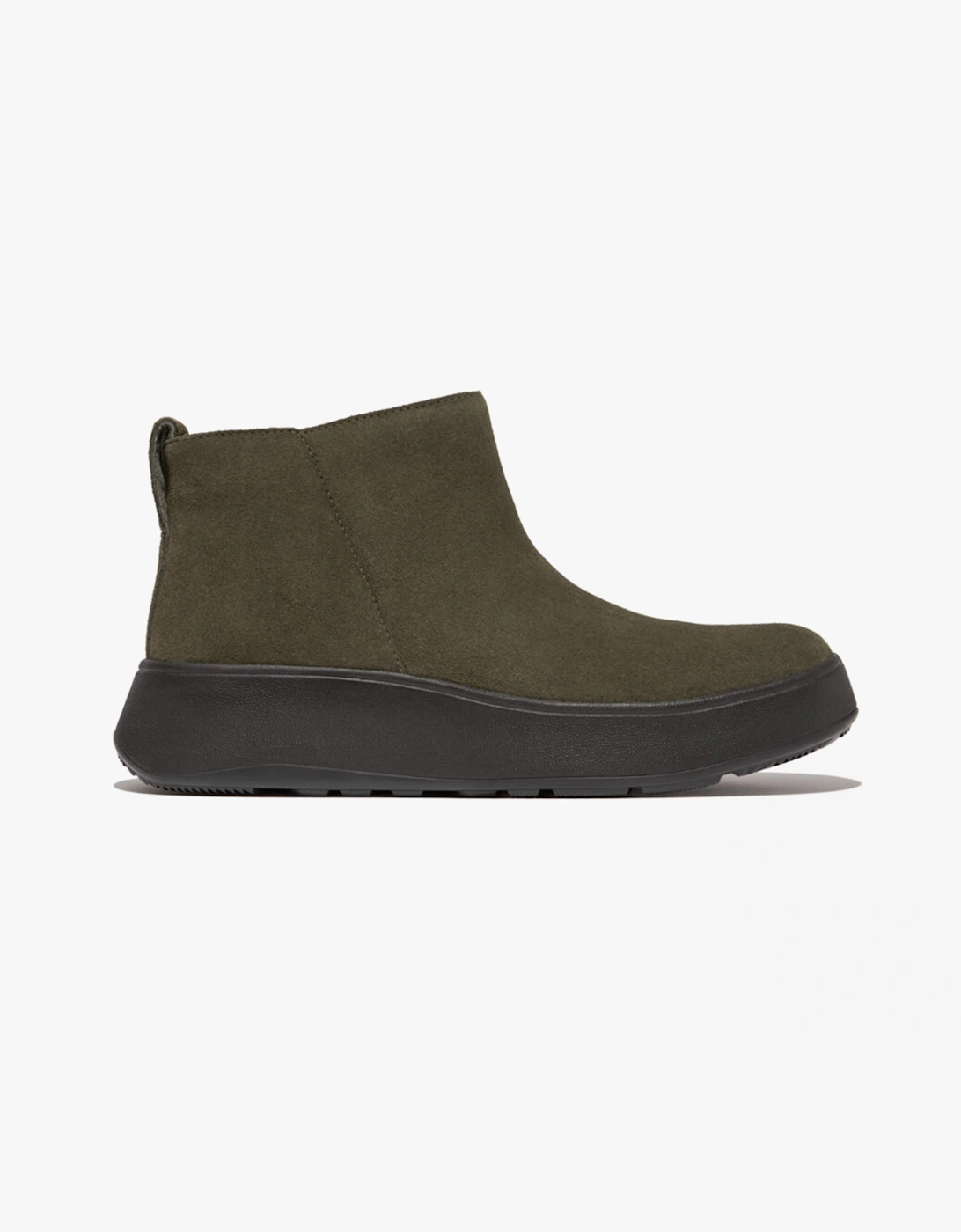 Women's FitFlop F-MODE SUEDE FLATFORM Womens Ankle Boots Deep Olive - Green - Size: 5
