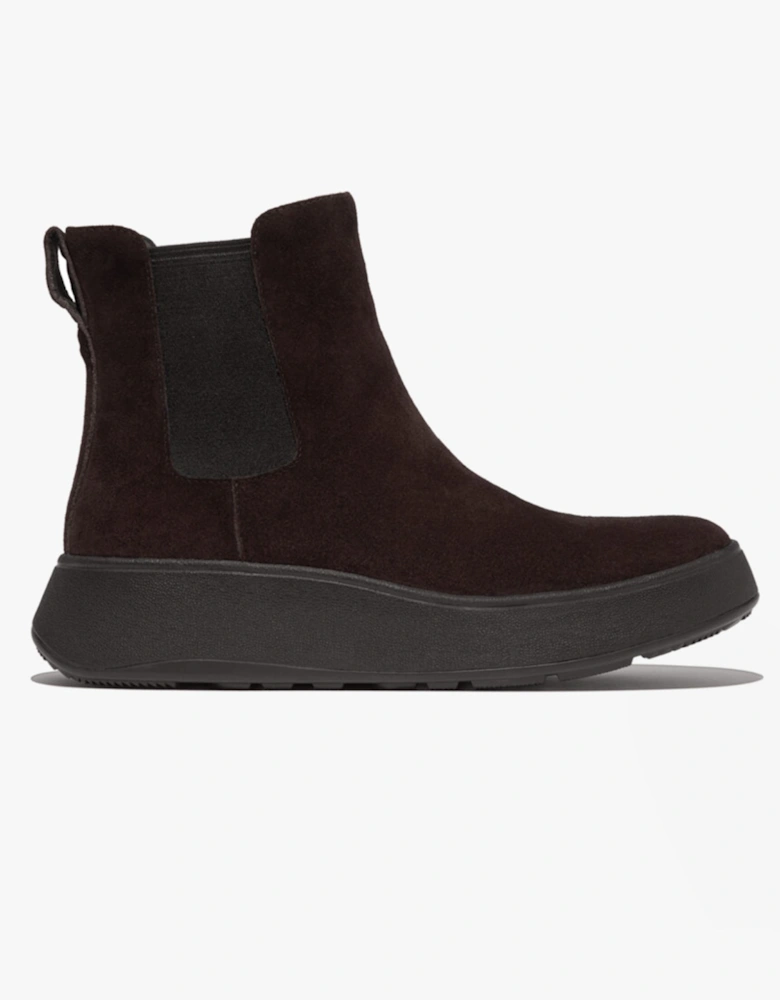 F-MODE SUEDE FLATFORM Womens Chelsea Boots Chocolate Brown