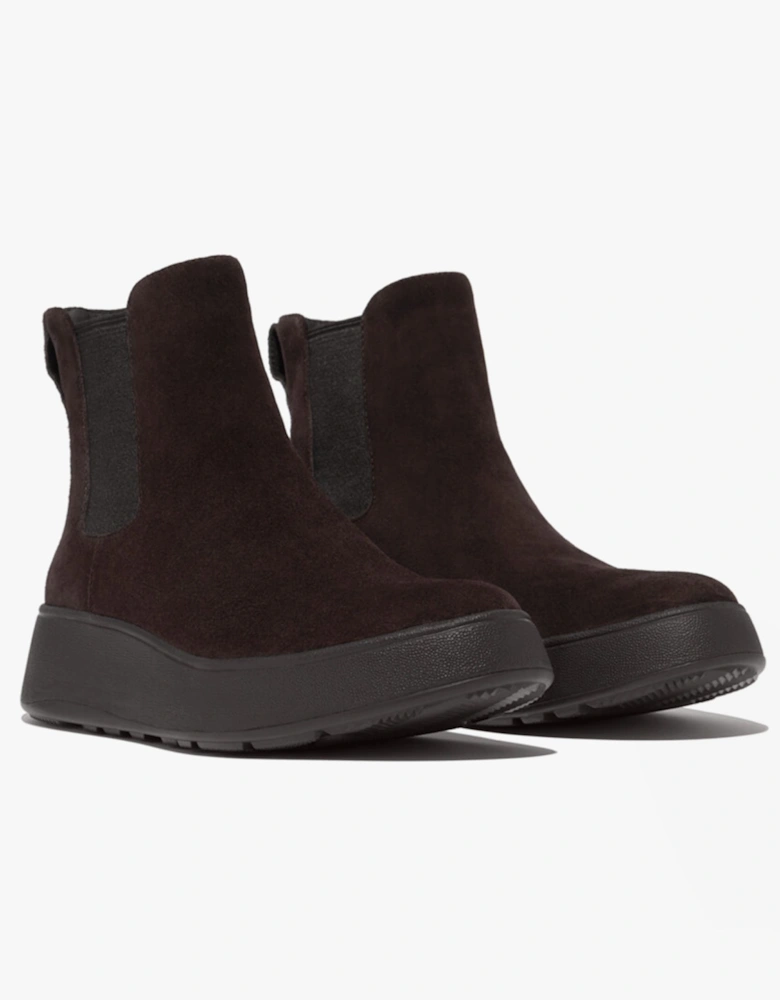 F-MODE SUEDE FLATFORM Womens Chelsea Boots Chocolate Brown