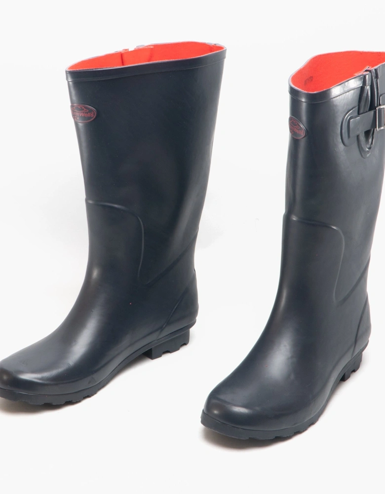 Stormwells WILDCLIVE Wellington Boots Womens Navy/Red