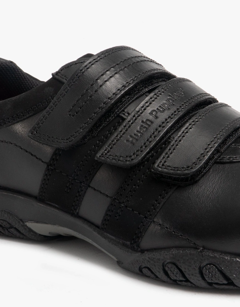 SEB Boys Leather School Shoes Black