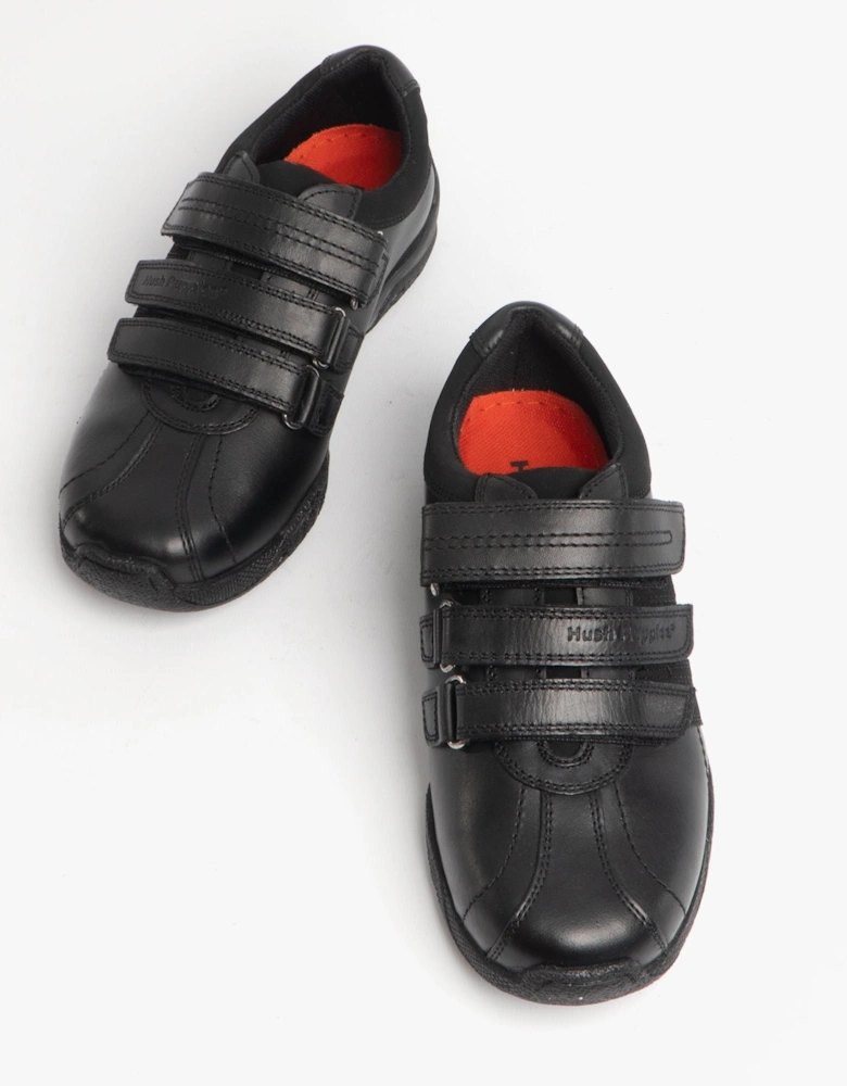 SEB Boys Leather School Shoes Black