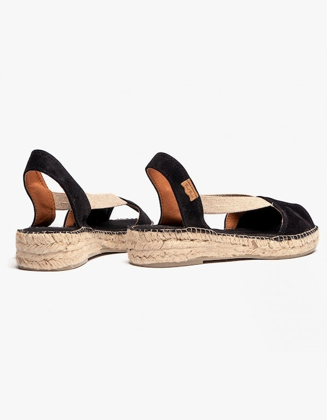 ELLA Womens Suede Open-Toe Espadrilles Black