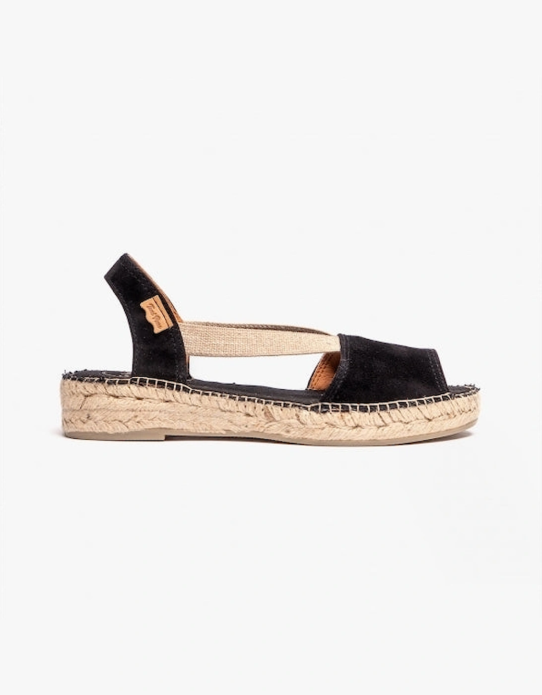 ELLA Womens Suede Open-Toe Espadrilles Black, 8 of 7