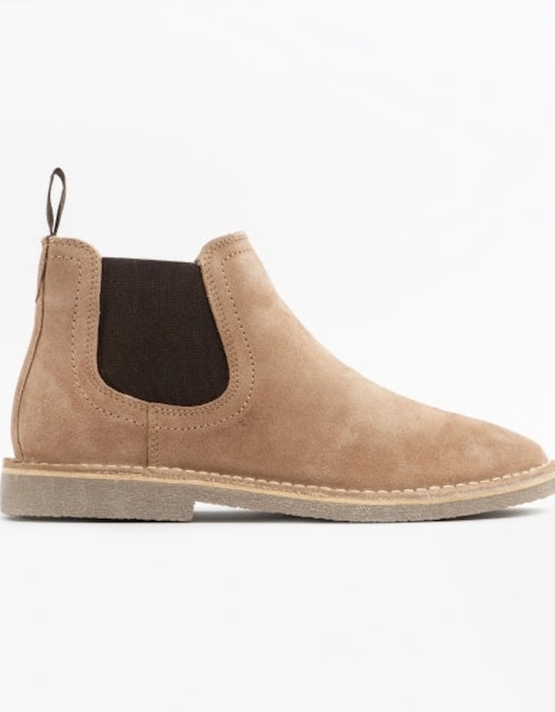 SHAUN Mens Suede Chelsea Boots Sand