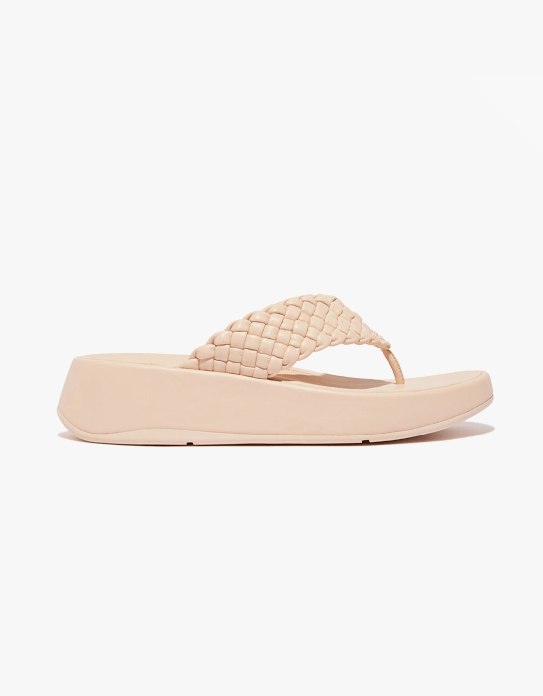 Women's FitFlop F-MODE WOVEN-LEATHER Womens Toe Post Sandals Rose Foam - Pink - Size: 3