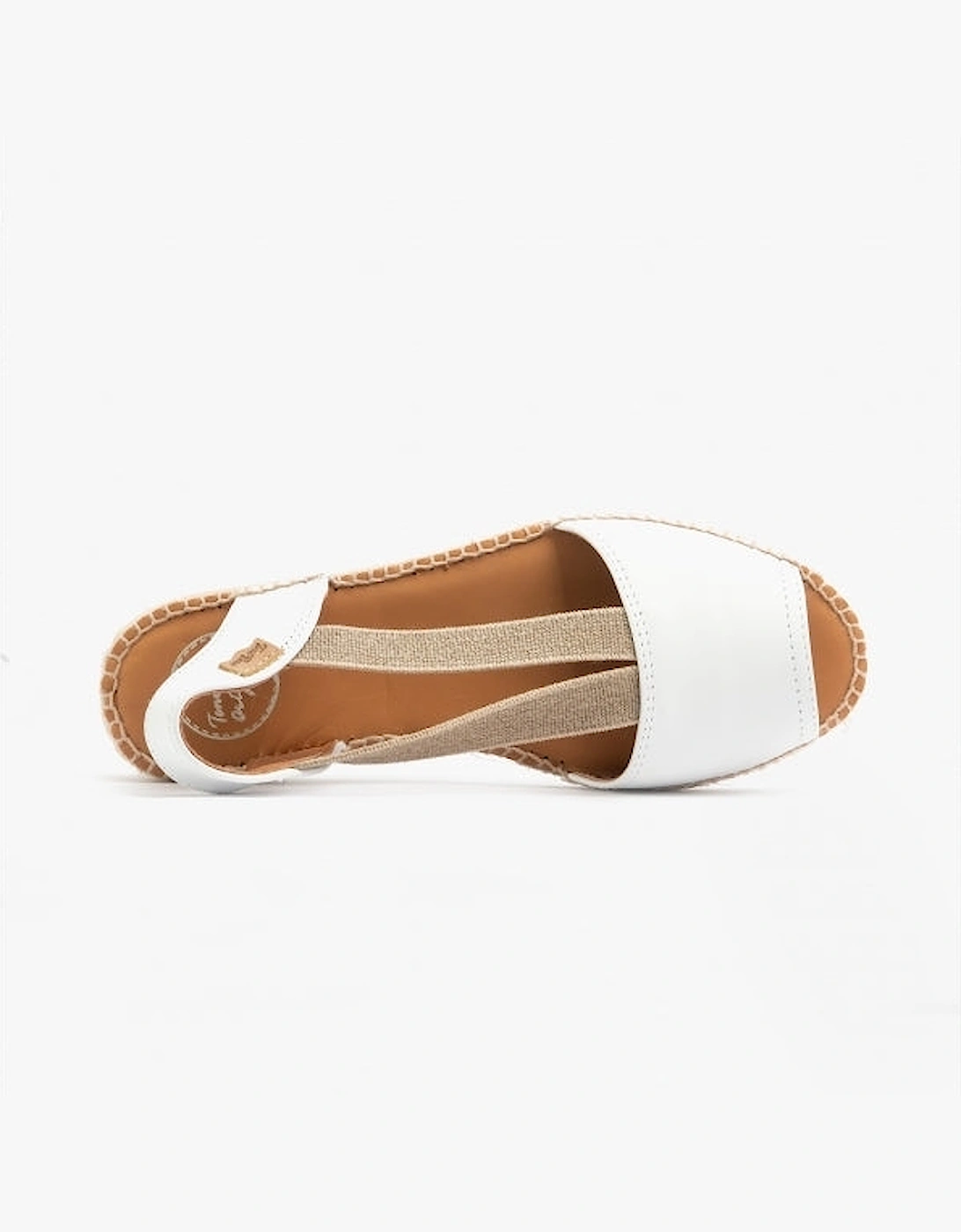 ETNA Womens Leather Espadrille Sandals White