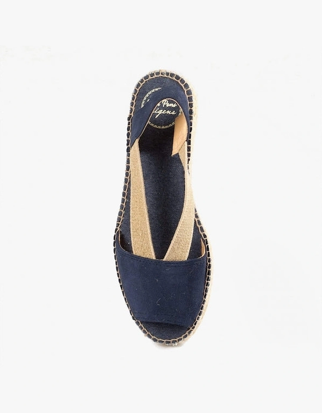 ETNA Womens Leather Open-Toe Espadrilles Navy