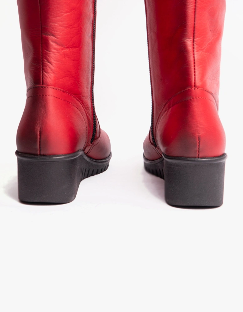 FITZGERALD Womens Tall Boots Red