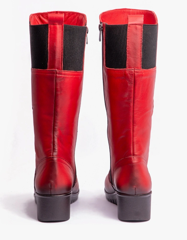 FITZGERALD Womens Tall Boots Red