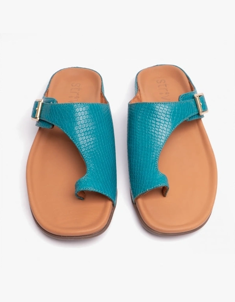 JAVA II Womens Toe-Loop Sandals Teal