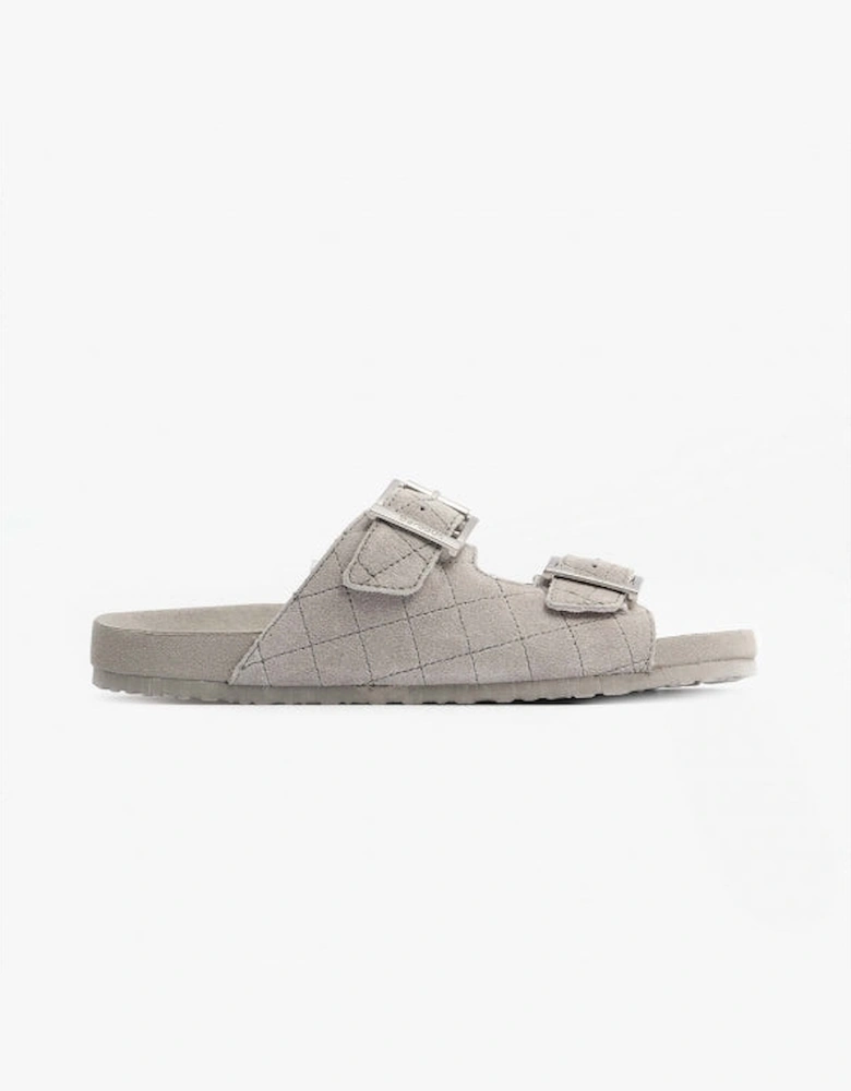 ELLIS Womens Suede Mule Slippers Grey