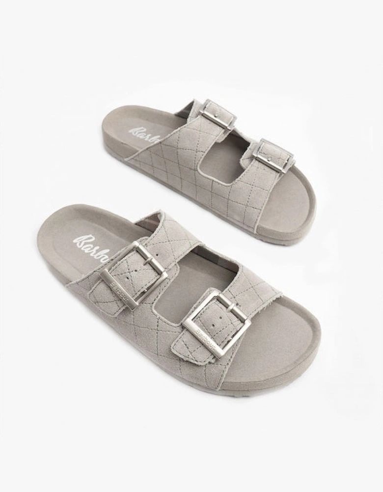 ELLIS Womens Suede Mule Slippers Grey