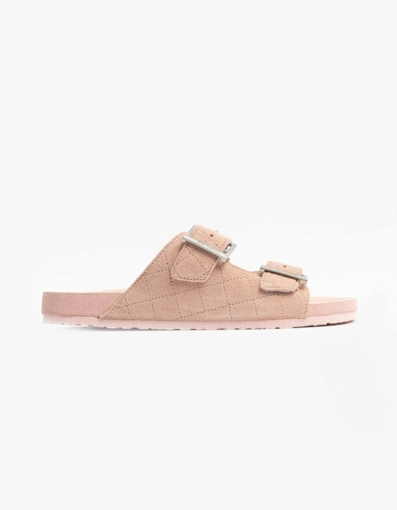 ELLIS Womens Suede Mule Slippers Pink