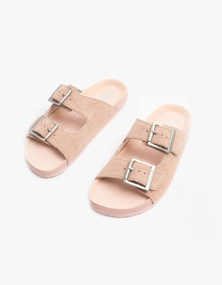 ELLIS Womens Suede Mule Slippers Pink