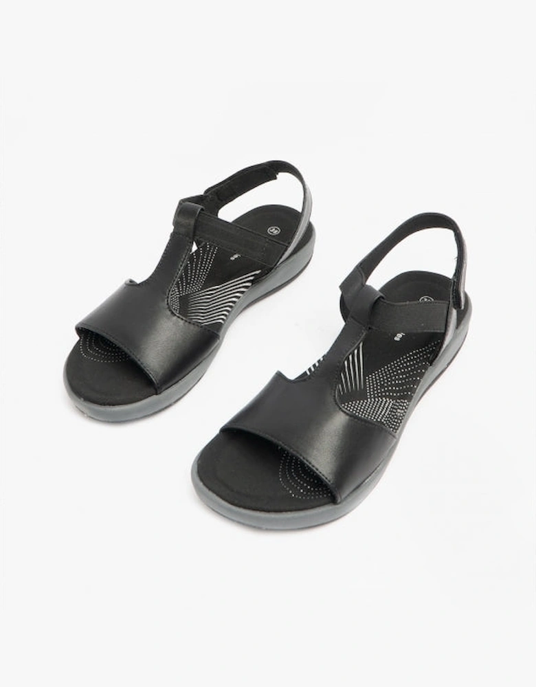 SYLVIE Womens Leather Sandals Black