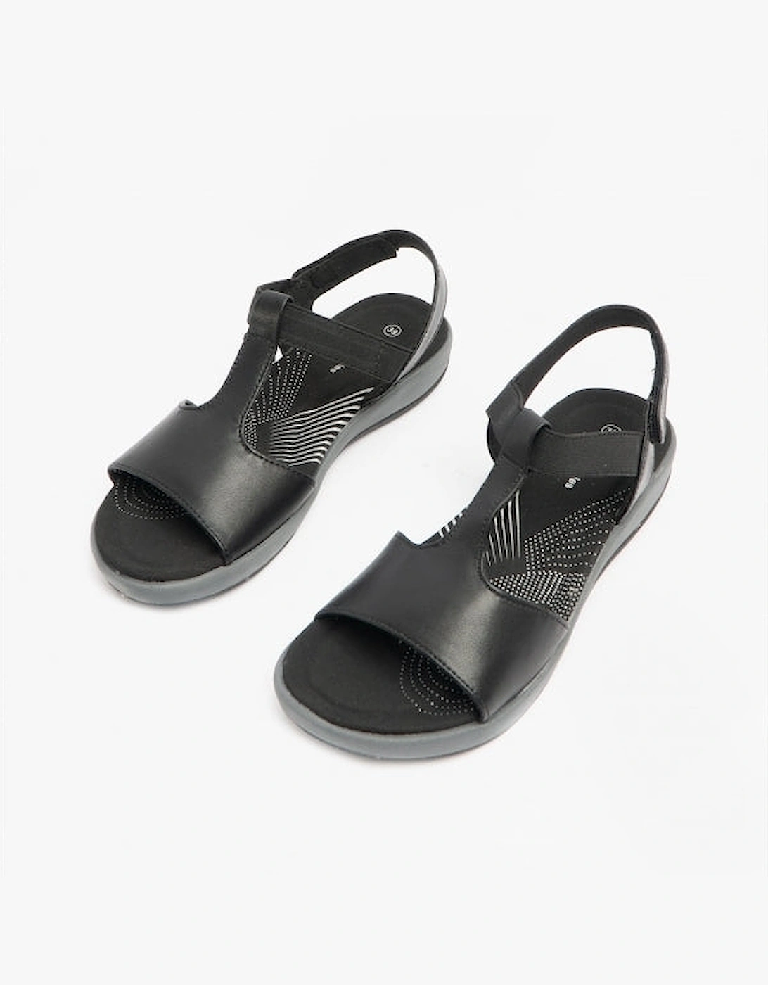 SYLVIE Womens Leather Sandals Black