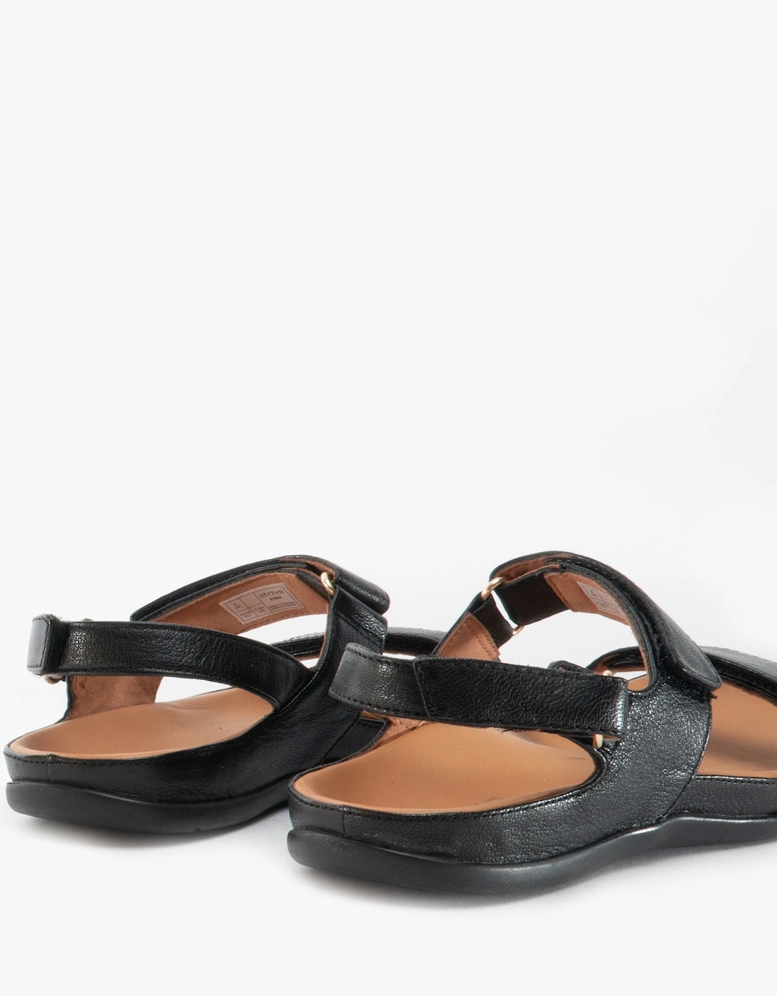 KONA Womens Leather Touch Fasten Sandals Black