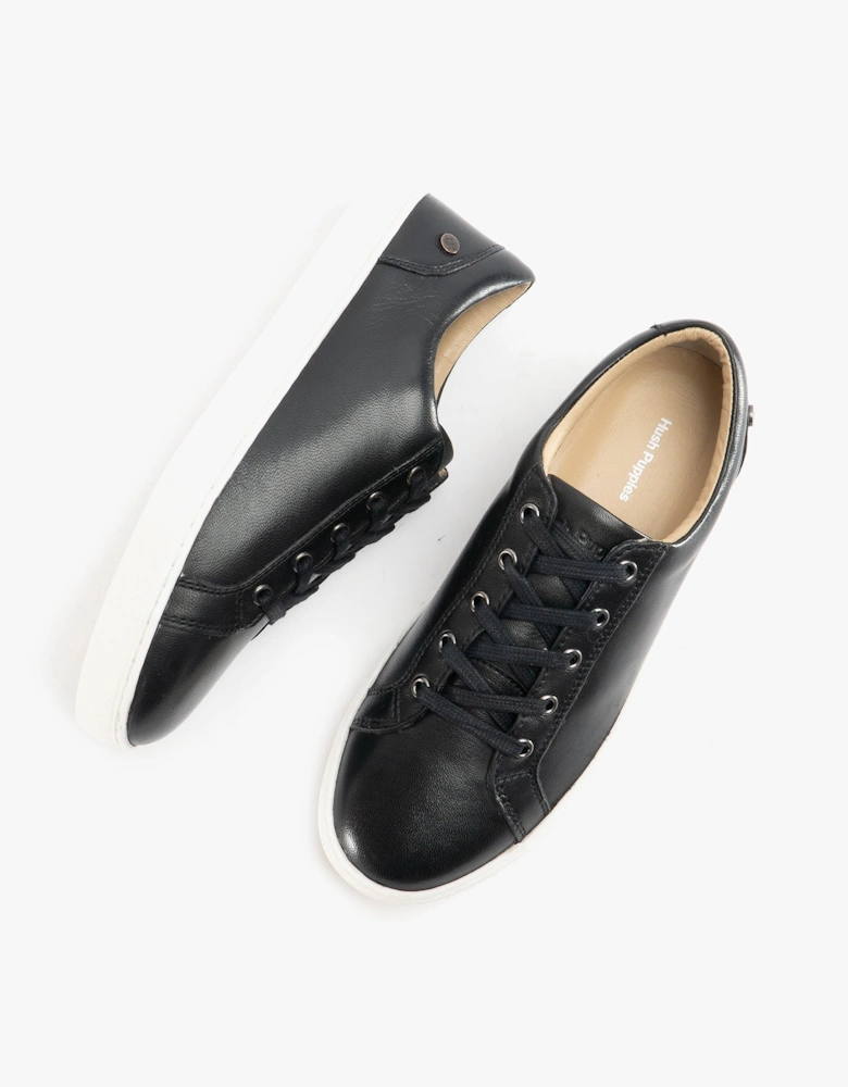 TESSA Womens Leather Casual Trainers Black